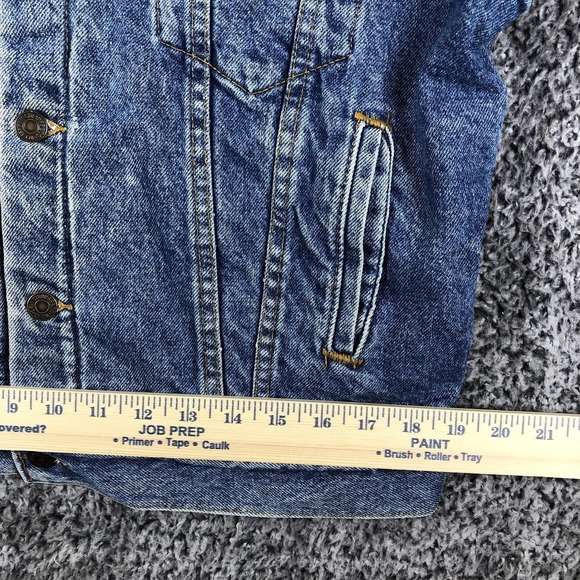 Vintage Levis Jacket Mens Medium Blue Denim Trucker Lined USA 70417-0814 90s - Picture 8 of 9